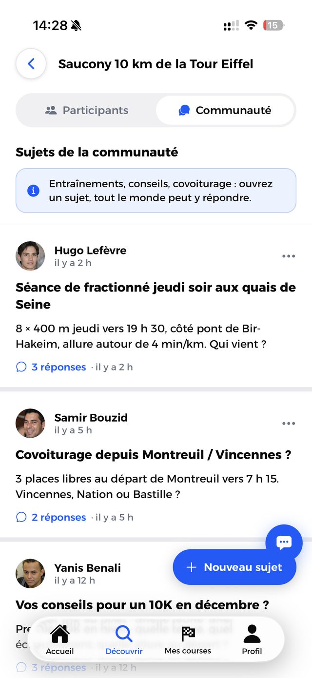 Les sujets de la communauté